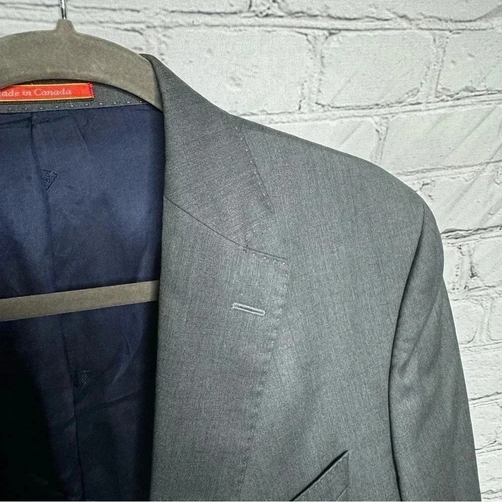 Cremiux Collection Loro Piana Wool Gray Herringbone Blazer Sports Coat size 44L